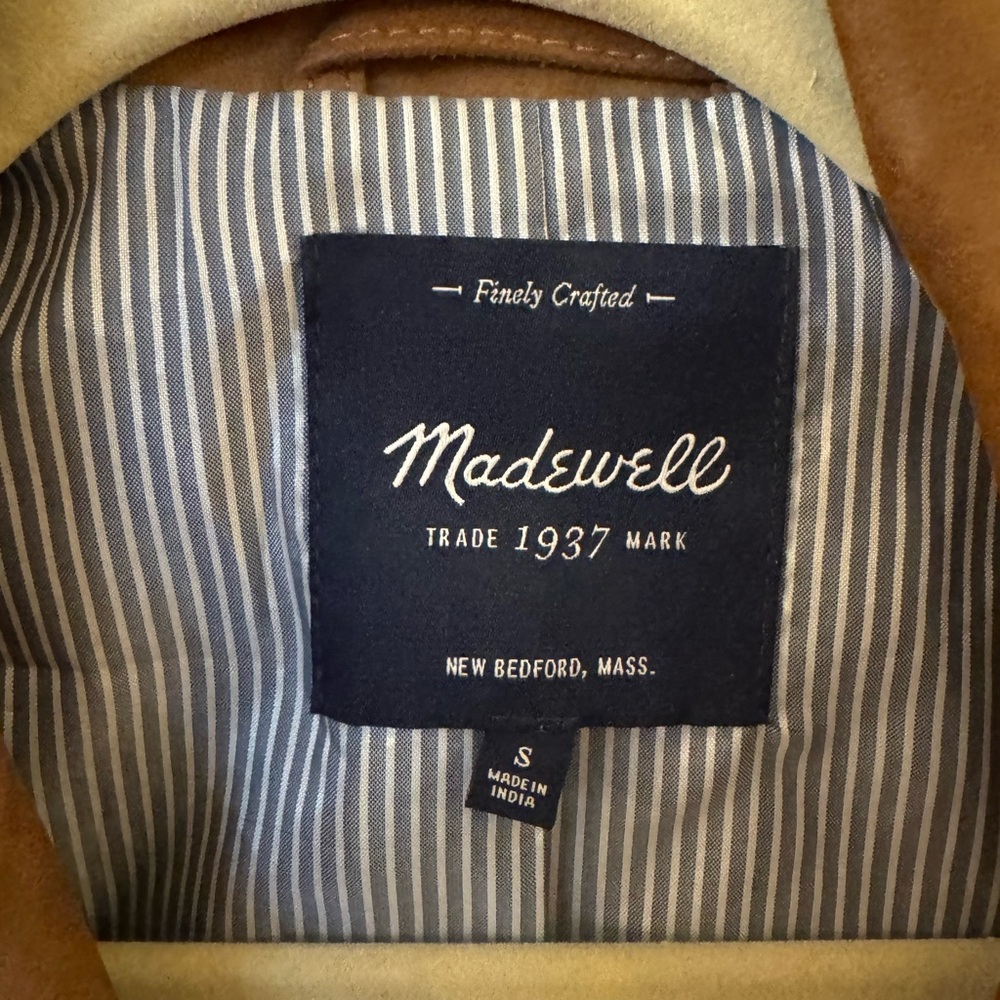 Madewell Suede Utility Jacket in Tan Brown - Picture 3 of 7